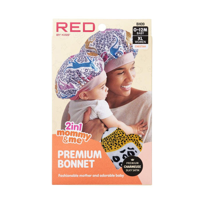 RED by Kiss 2-in-1 Mommy & Me Satin Bonnet - Cheetah