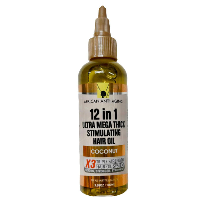 AAA 12 in 1 Ultra Mega Thick Stimulating Hair Oil 3.38oz - Coconut