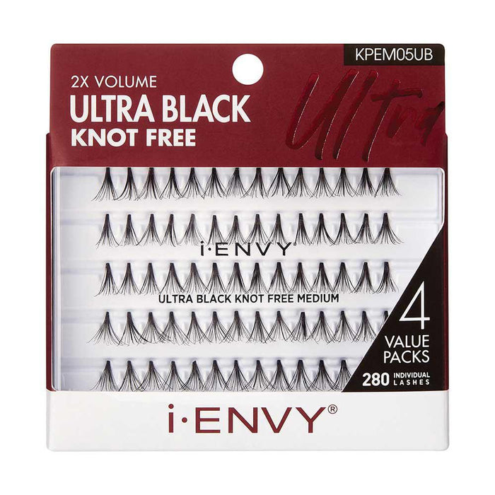 I-Envy by Kiss Ultra Black Knot Free Individual Lash Multi Pack - Medium