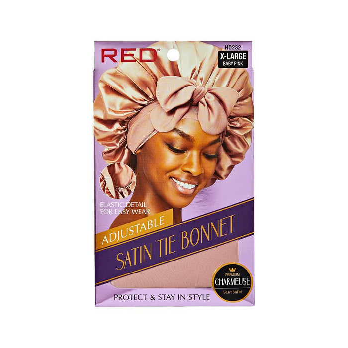 RED by KISS Adjustable Satin Tie Bonnet - Baby Pink