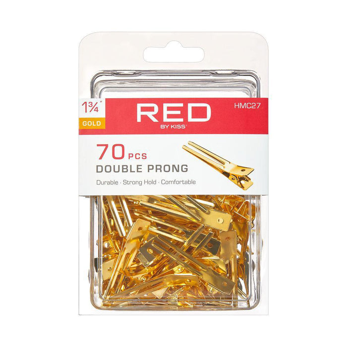 RED by KISS Gold Color Double Prong Clips 70pcs