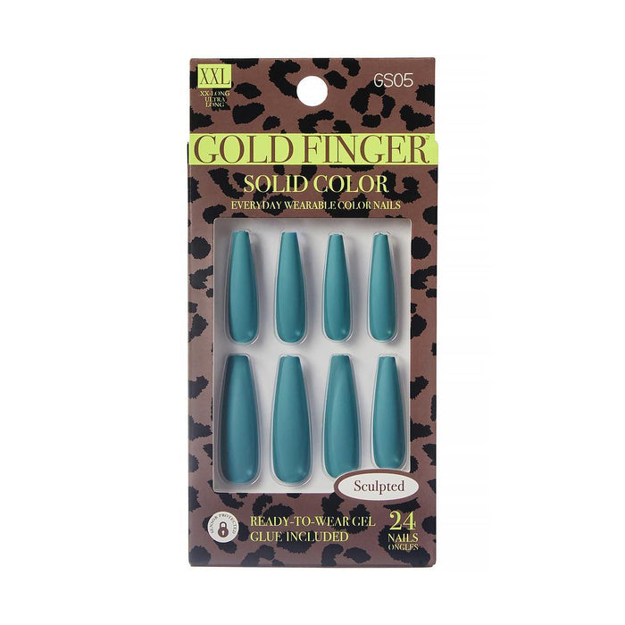 Gold Finger Sculpted Nails - Moonlight