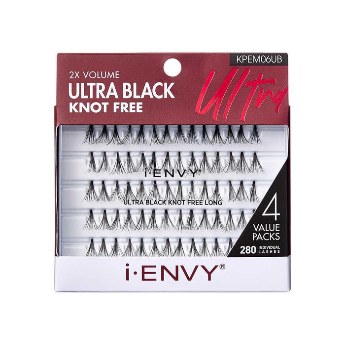 I-Envy by Kiss Ultra Black Knot Free Individual Lash Multi Pack - Large