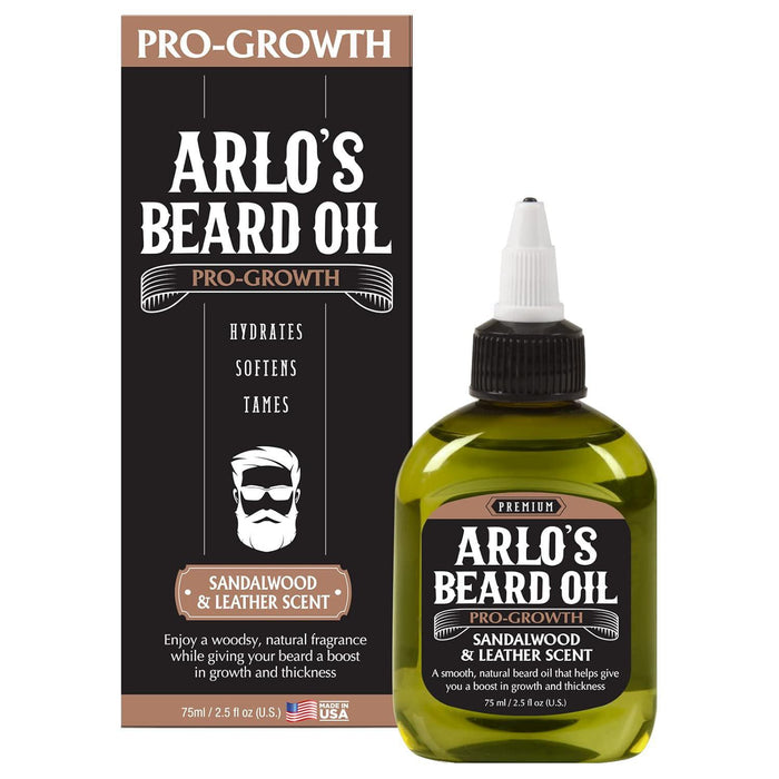 Arlo's Pro Growth Beard Oil 2.5oz - Sandalwood and Leather