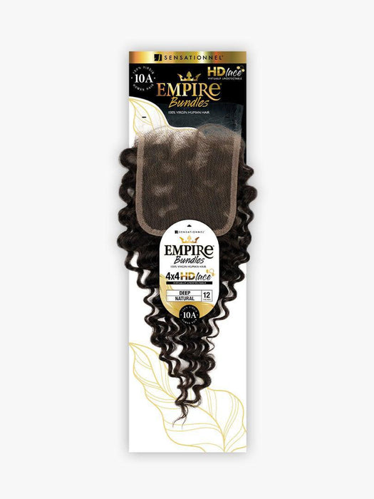 Sensationnel Empire Bundles 4x4 Deep Natural Black Closure - 12"