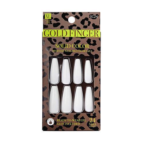 Gold Finger Solid Color Nails - Sweety