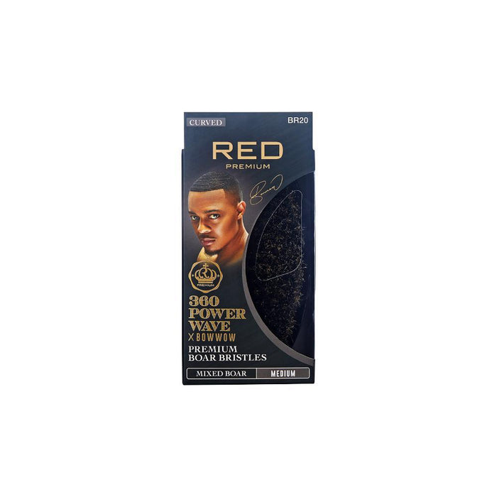 RED by Kiss Bow Wow x 360 Power Wave Medium Boar Brush - Curved Palm