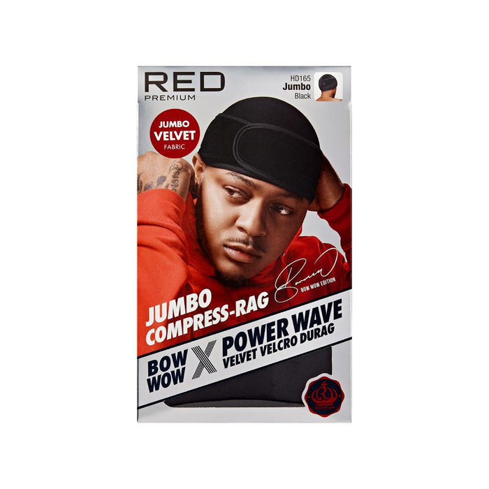 RED by KISS Velvet Hook and Loop Compression Rag - Jumbo Black