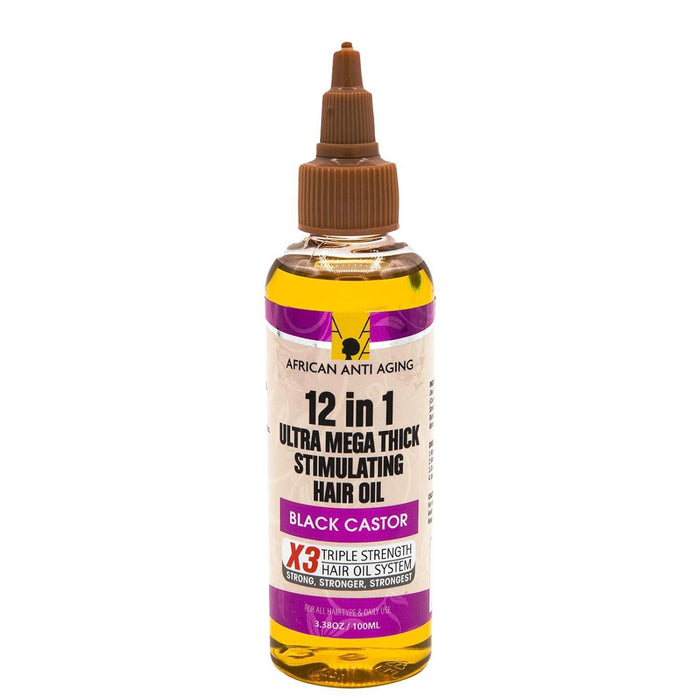 AAA 12 in 1 Ultra Mega Thick Stimulating Hair Oil 3.38oz - Black Castor