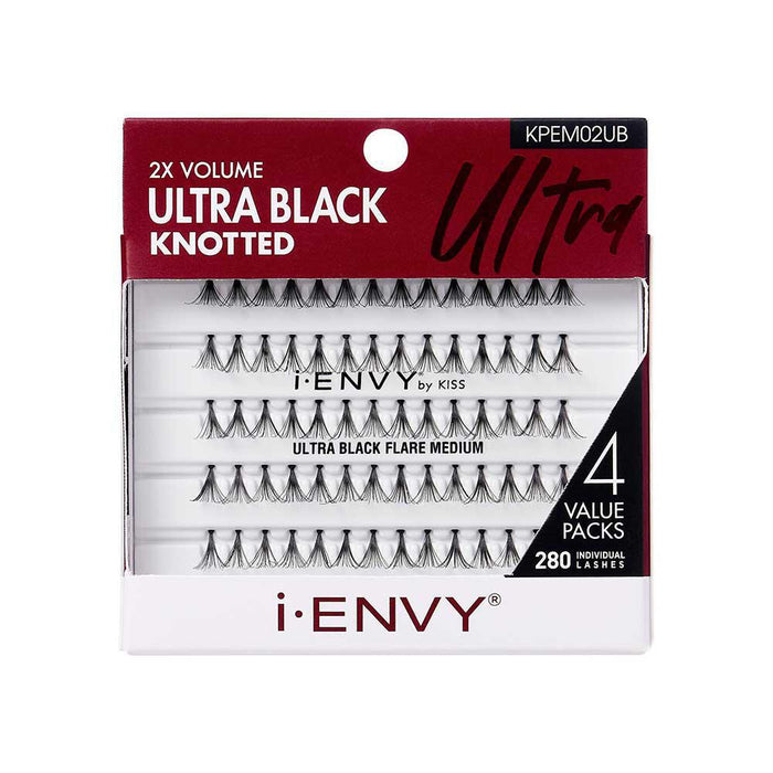I-Envy by Kiss Ultra Black Knotted Individual Lash Multi Pack - Medium