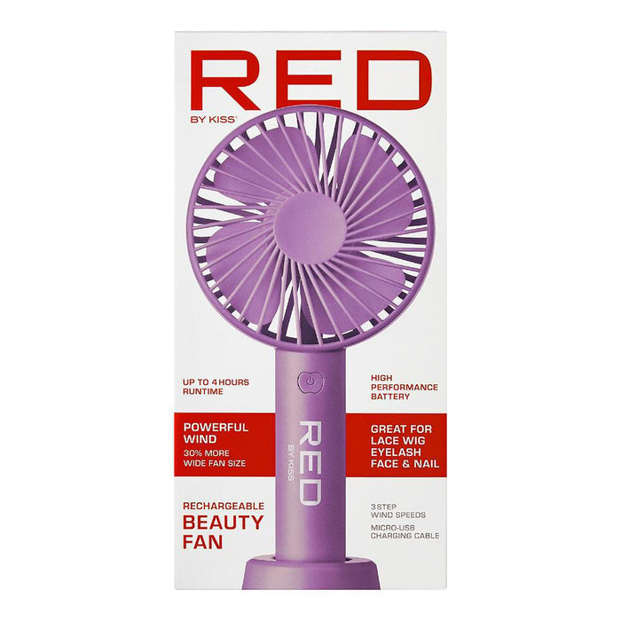 RED by KISS Portable Handheld Rechargable Beauty Fan - Purple