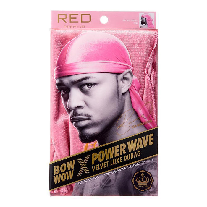 RED by Kiss Bow Wow x Power Wave Velvet Luxe Durag - Pink