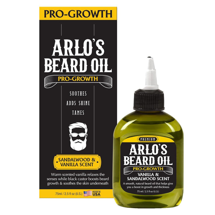 Arlo's Pro Growth Beard Oil 2.5oz - Sandalwood and Vanilla