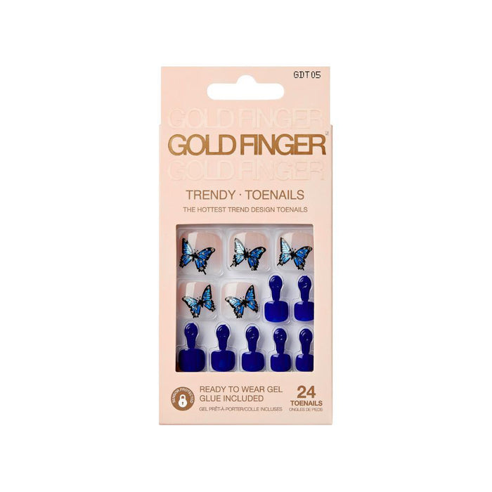 Gold Finger Trendy Toe Nails - B Flies