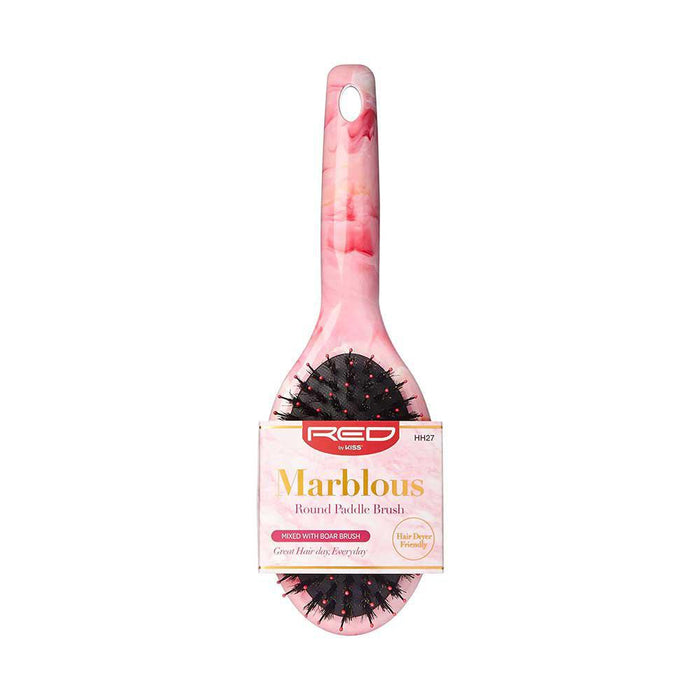 RED by KISS Marblous Boar Round Paddle Brush