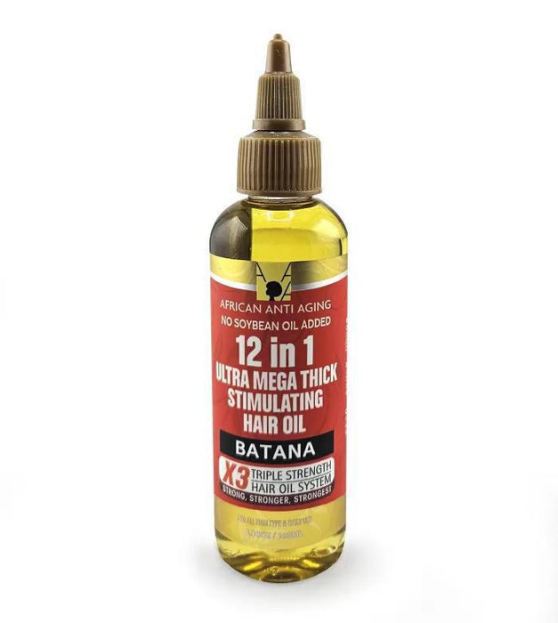 African Anti Aging 12 in 1 Mega Thick Stimulating Oil 3.38oz - Batana Oil