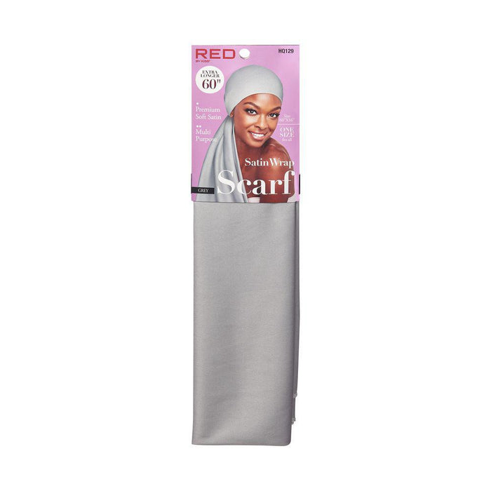 RED by Kiss Satin Wrap Scarf 60"x16" - Grey