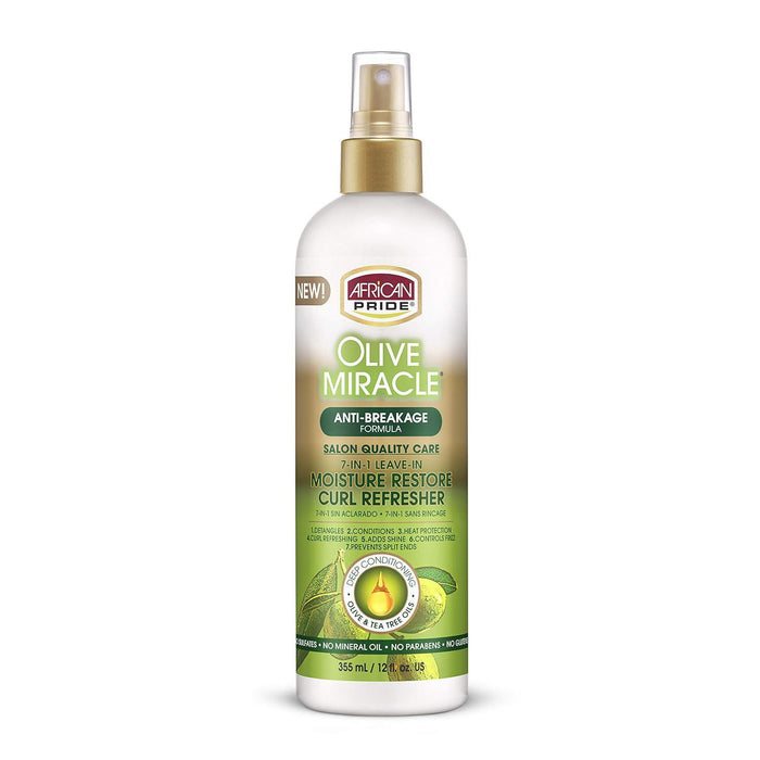 African Pride Olive Miracle 7-in-1 Leave-In Moisture Restore Curl Refresher 12oz