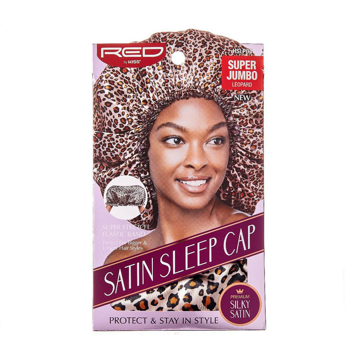 RED by KISS Super Jumbo Satin Sleep Cap - Leopard