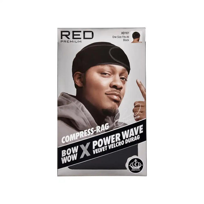 RED by KISS Bow Wow x Power Wave Velvet Hood and Loop Fastener Compress Rag - Black