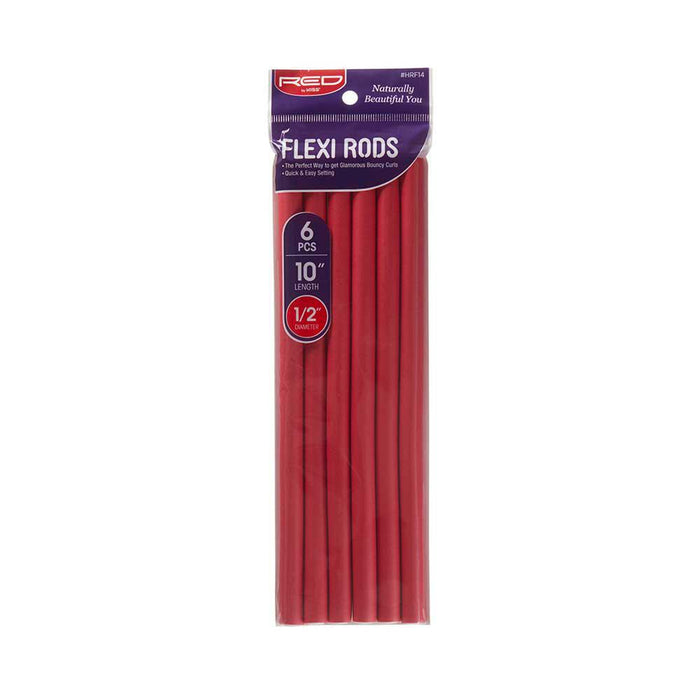 RED by Kiss Flexi Rods 10" Length 6pcs - 1/2" Diameter
