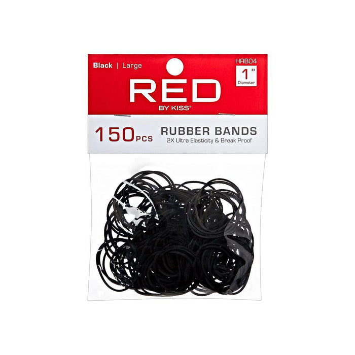 RED by KISS Large Rubber Bands 150pcs - Black