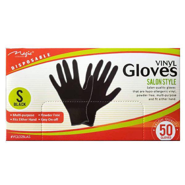 Magic Collection Black Disposable Vinyl Gloves - 50 Gloves