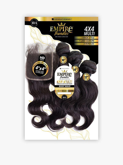 Sensationnel 13A Empire Bundles Multi Pack with 4x4 Closure - Body Wave