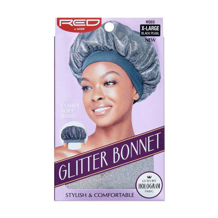RED by KISS XL Glitter Bonnet - Black Pearl