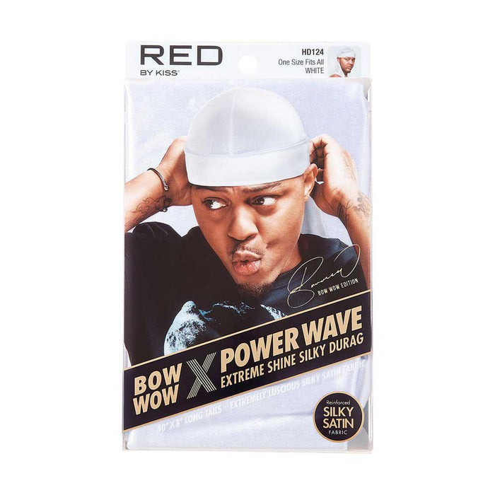 RED by Kiss Bow Wow x Power Wave Extreme Shine Silky Durag - White