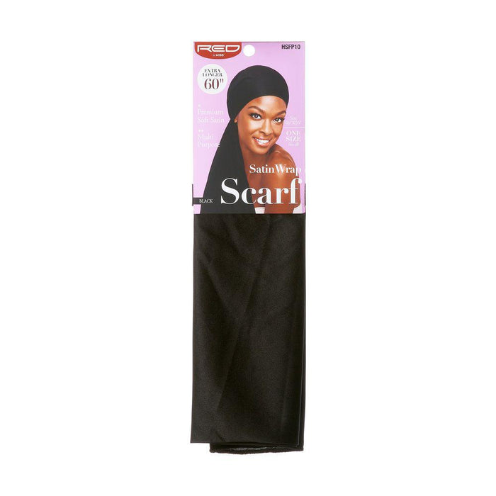 RED by KISS Satin Wrap Scarf 60"x16" - Black
