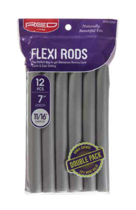 RED by Kiss Flexi Rods 7" Length 12pcs Value Pack - 11/16" Diameter