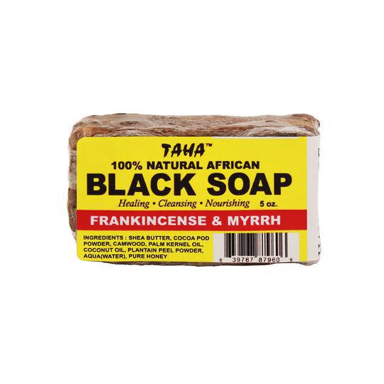 Taha 100% Natural African Black Soap Bar 5oz - Frankincense & Myrrh
