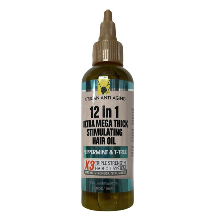 AAA 12 in 1 Ultra Mega Thick Stimulating Hair Oil 3.38oz - Peppermint and Tea Tree