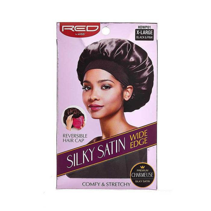 RED by KISS Reversible Silky Satin Hair Cap - X-Large Black