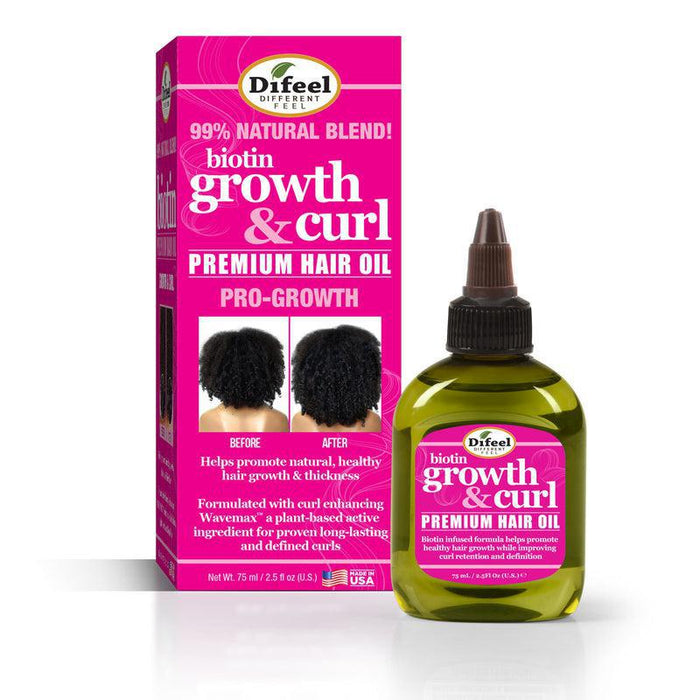 Difeel Growth And Curl Biotin Premium Hair Oil 2.5oz
