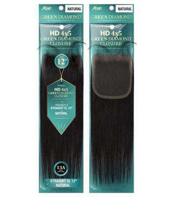 Mane Concept Pristine Green Diamond 100% Human Hair 4x5 Straight Closure