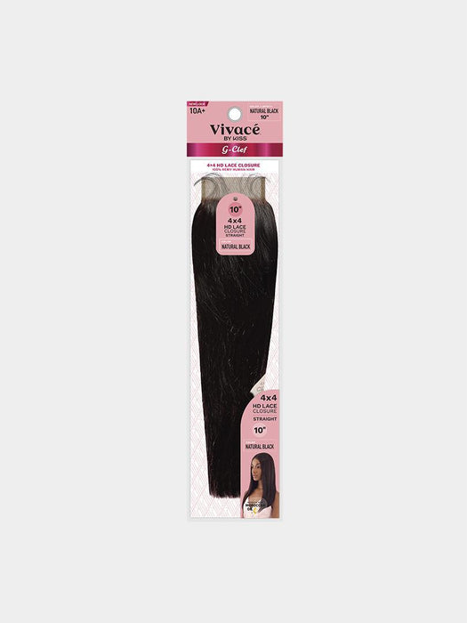 Vivace by KISS G Clef 4x4 Straight Closure - Natural Black