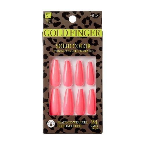 Gold Finger Solid Color Nails - Please