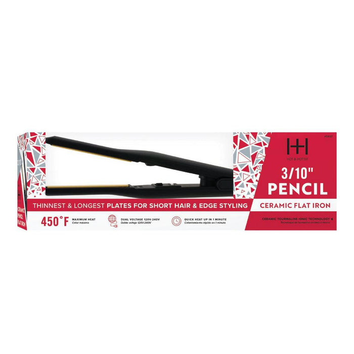 Annie Hot and Hotter Pencil Ceramic Tourmaline Flat Iron - 3/10 Inch