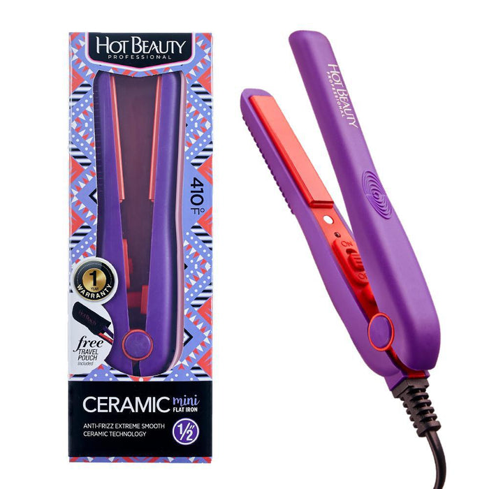 Hot Beauty Ceramic Mini Flat Iron - Violet