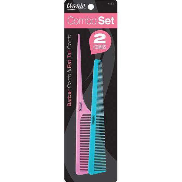 Annie Comb Set - Barber Comb and Rat Tail Comb