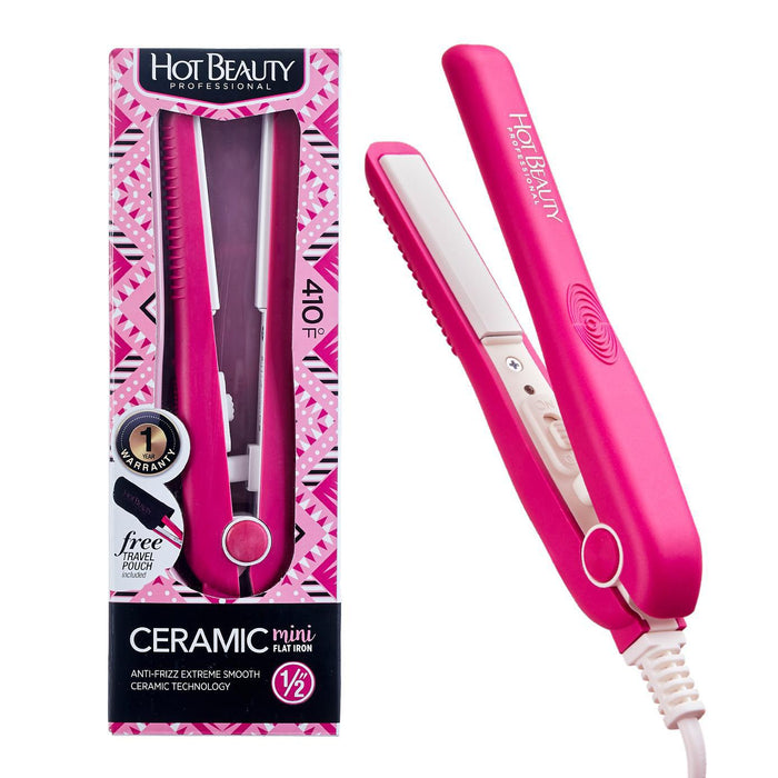 Hot Beauty Ceramic Mini Flat Iron - Pink