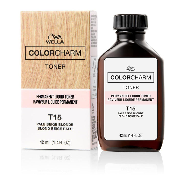 Wella Color Charm Permanent Liquid Hair 1.4oz - T-15 Pale Beige Blonde