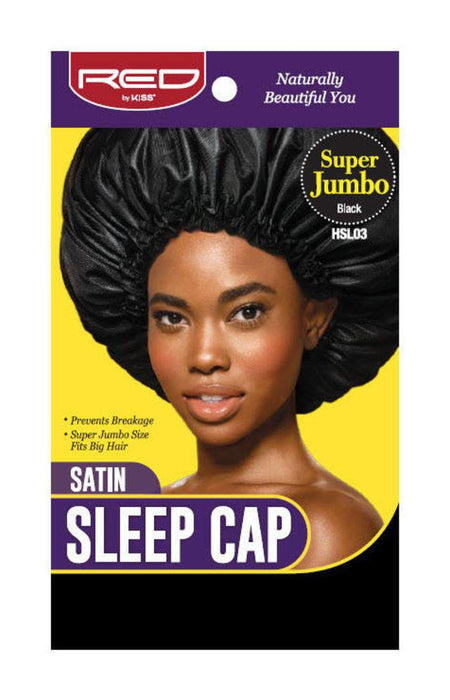 RED by Kiss Silky Satin Sleep Cap Extra Jumbo - Black