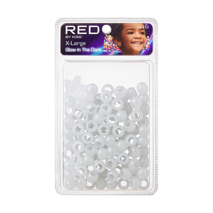 RED by KISS X-Large Glow In The Dark Hair Beads - X-Large White