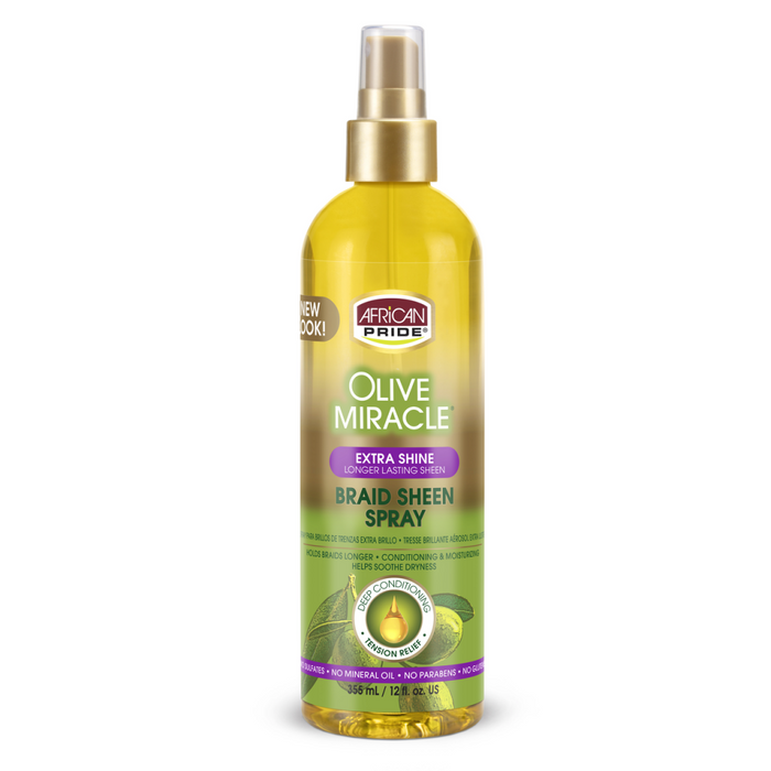 African Pride Olive Miracle Braid Sheen Spray - Extra Shine 12oz