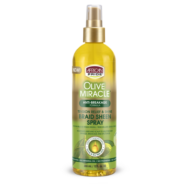 African Pride Olive Miracle Braid Sheen Spray - Regular 12oz