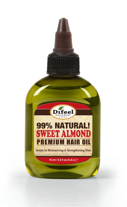 Difeel Premium Natural Hair Oil - Sweet Almond Oil 2.5oz