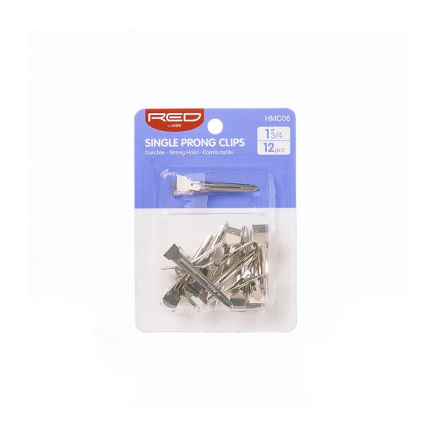 RED 1 3/4" Single Prong Clips 12pcs